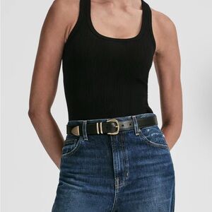 Black Ribbed Tank Top